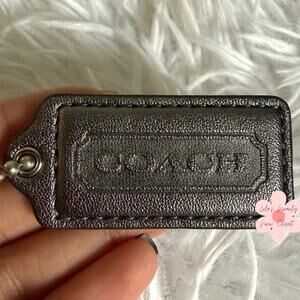 2"  COACH Gray Fob Bag Charm Hang tag Hangtag